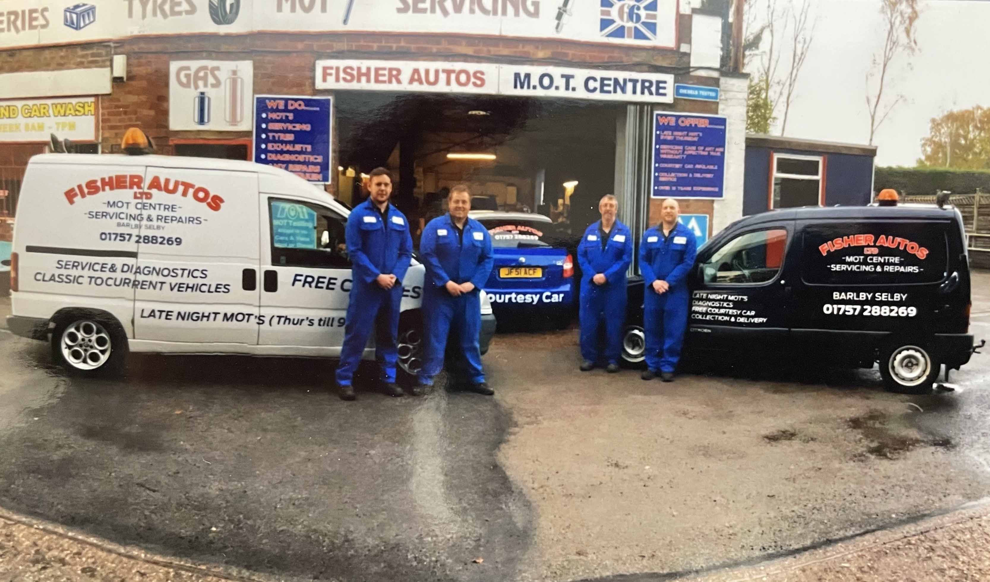 Photo of Fisher Autos van and engineers